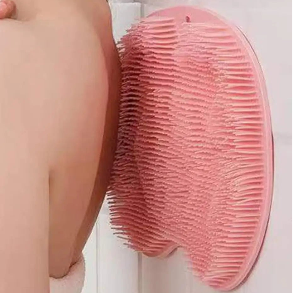 Wall-Mounted Silicone Back & Body Scrubber – Spa Shower Massager