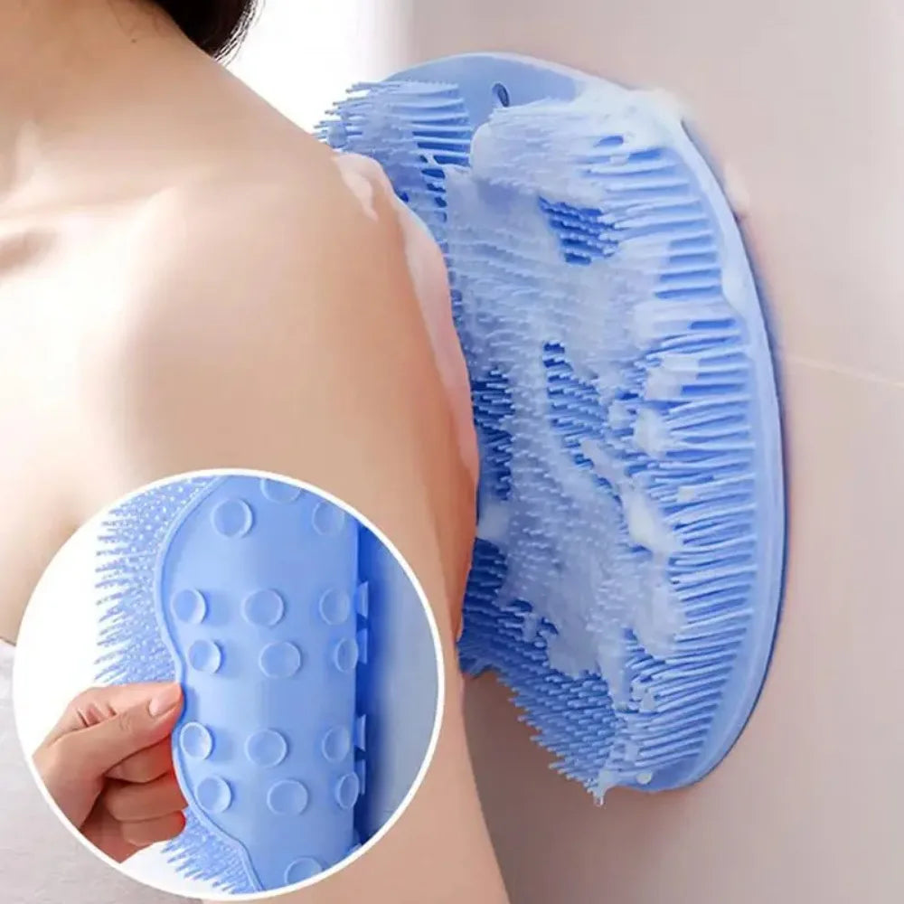 Wall-Mounted Silicone Back & Body Scrubber – Spa Shower Massager